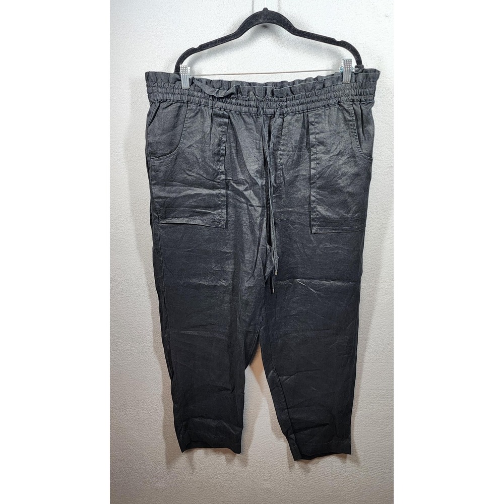 Lauren Ralph Lauren Pants Womens 16W Linen Drawstring‎ Pocket Relaxed Fit Summer
